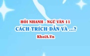 Cách trích dẫn và lập danh mục tài liệu tham khảo? Ngữ Văn lớp 11